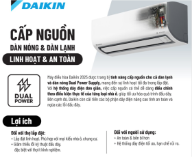 MÁY LẠNH DAIKIN 2025 ĐƯỢC CẤP NGUỒN CHO CẢ DÀN LẠNH VÀ DÀN NÓNG
